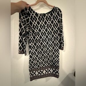 INC International Concepts Black and White Patterned Dress